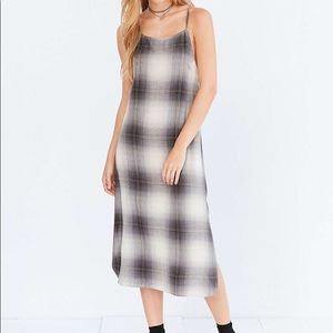Silence + Noise Plaid Midi Dress